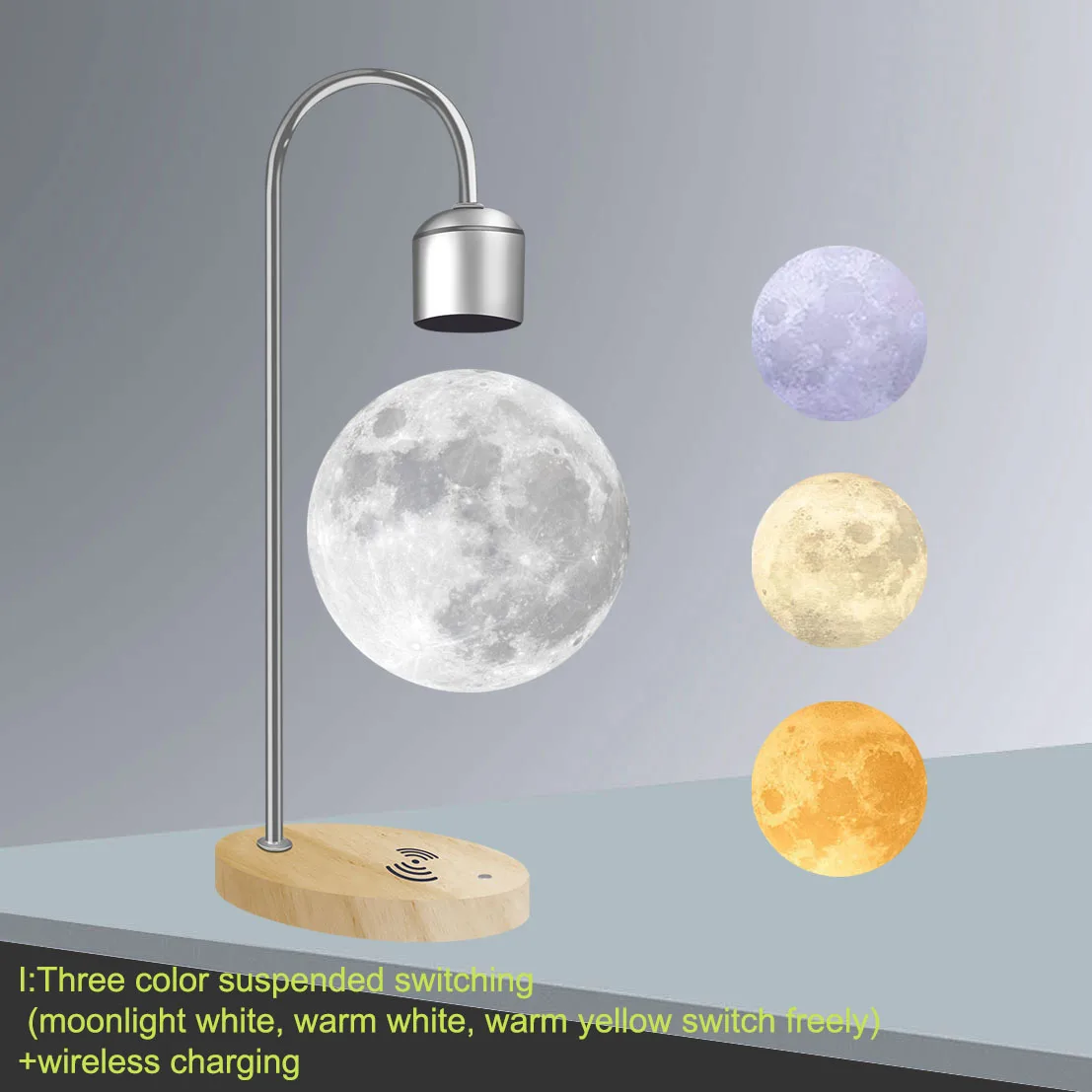 Lampada lunare sospesa Stampa 3D Lampada da scrivania lunare sospesa creativa senza soluzione di continuità Decorazione domestica Luce notturna a LED