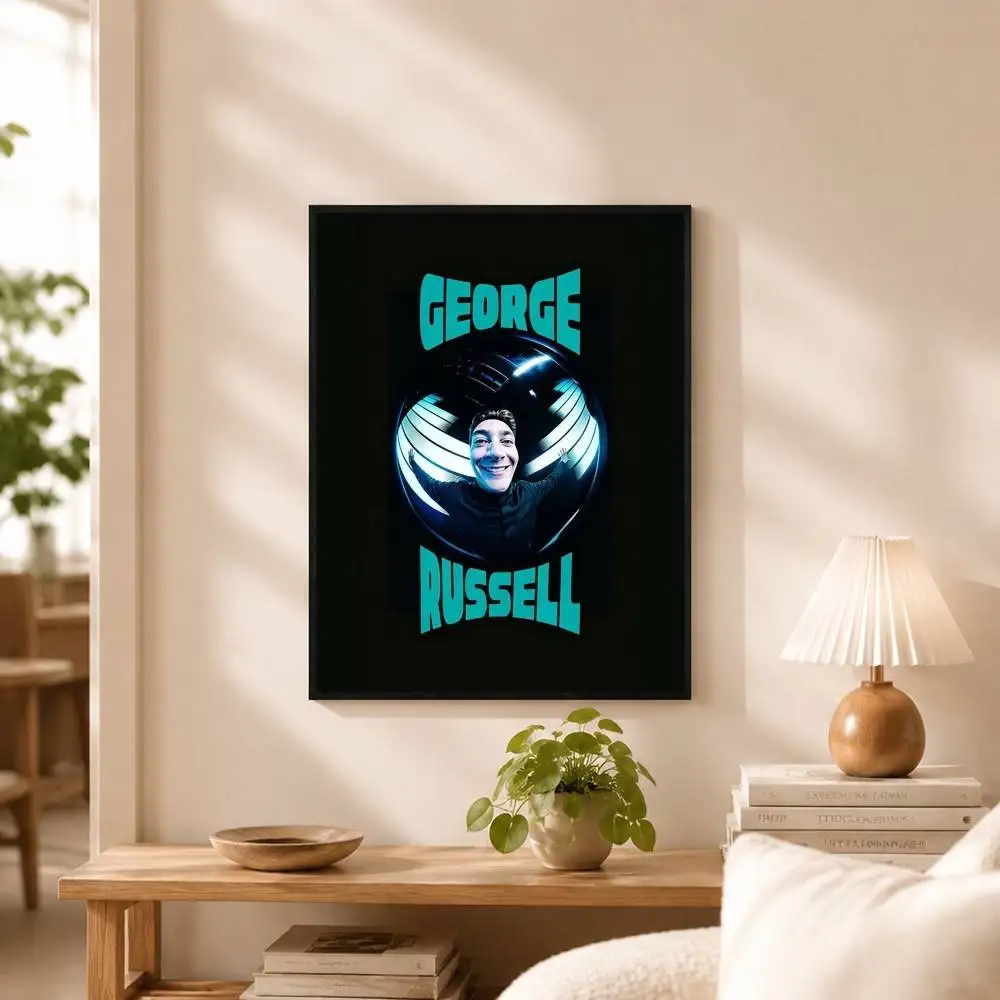 Racing Driver George Russell  Poster High Quality Dorm Living Room Aesthetic Wall Decoration Painting Stickers Gift