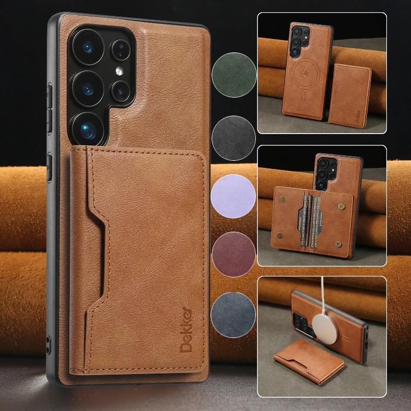 

Removable Magnetic Flip Wallet Card Cover With Phone Case For Samsung Galaxy A56 A55 A54 A53 A52 A36 A35 A34 A16 A15 A14