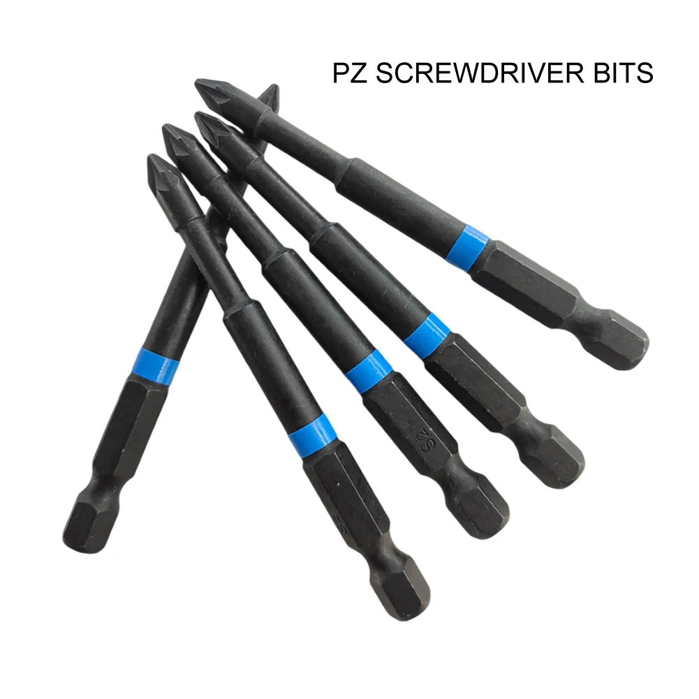 5pcs Screwdriver For PZ1 For PZ2 PZ3 Screwdriver Bits 75mm For Pozidriv Set 1/4 Inch Hex Shank Magnetic