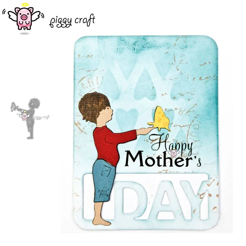 

Piggy Craft metal cutting dies cut die mold Butterfly boy Scrapbook paper craft knife mould blade punch stencils dies