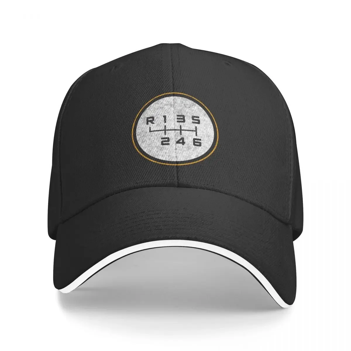 Grungy Manual Transmission Shift Pattern - 6-speed, Reverse: top left Baseball Cap Beach derby hat Golf Hat For Women 2025 Men's