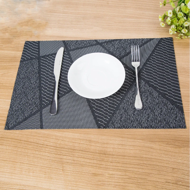 4PCS European style Waterproof Table placemat PVC Washable Coasters for Table Rectangle 30x45CM Anti-slip pad Dining Table decor