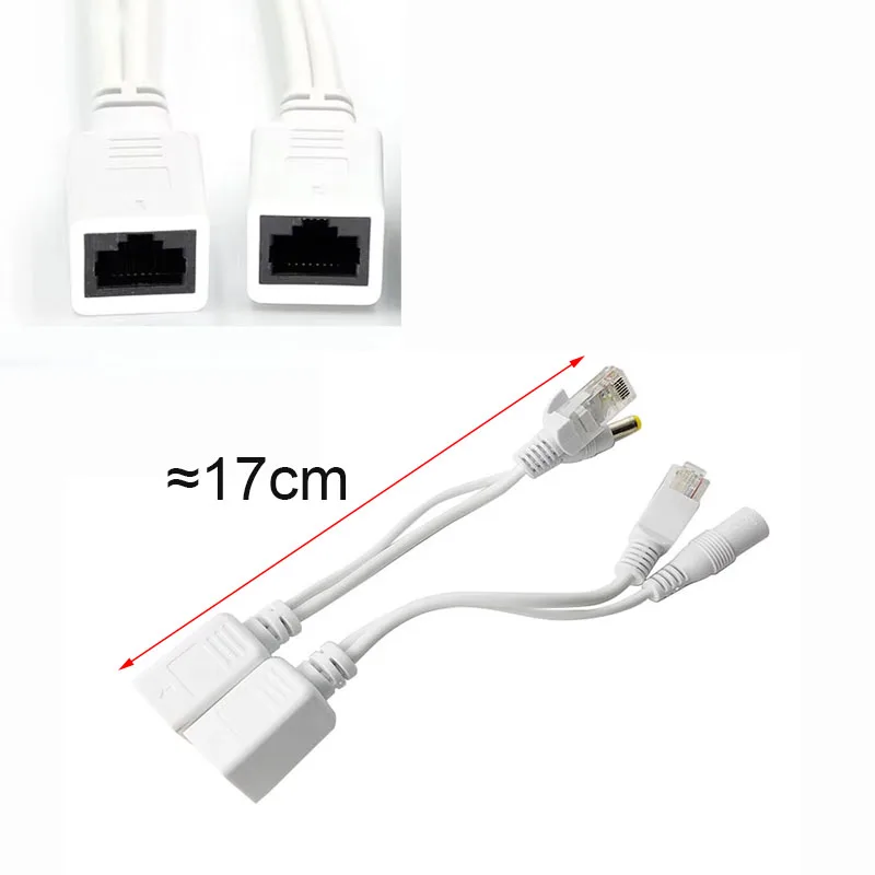 1pair 12V Poe Adapter Cable Rj45 Poe Splitter Injector Kit Power Supply cable Separator Cctv Accessories