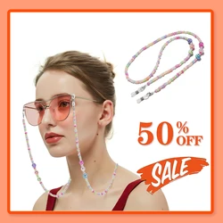 Children Colorful Acrylic Glasses Mask Lanyard Glasses Chains Cartoon Smile Face Rope Strap Holder Anti-lost Mask Chain For Boys