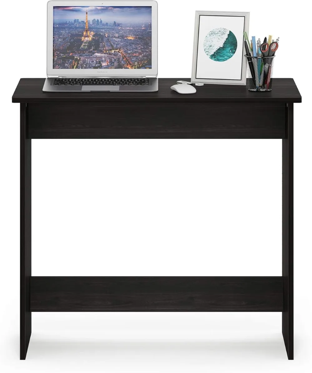 Compact Computer Desk for Home Office & Gaming, 31.3" Wide, Sturdy Wood Table with Rounded Corners