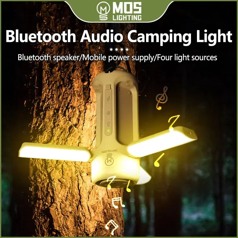 Bluetooth Sound Foldable Camping Light Charging Light Strong Light Flashlight Outdoor Tent Party Emergency Work Fishing Lanterns