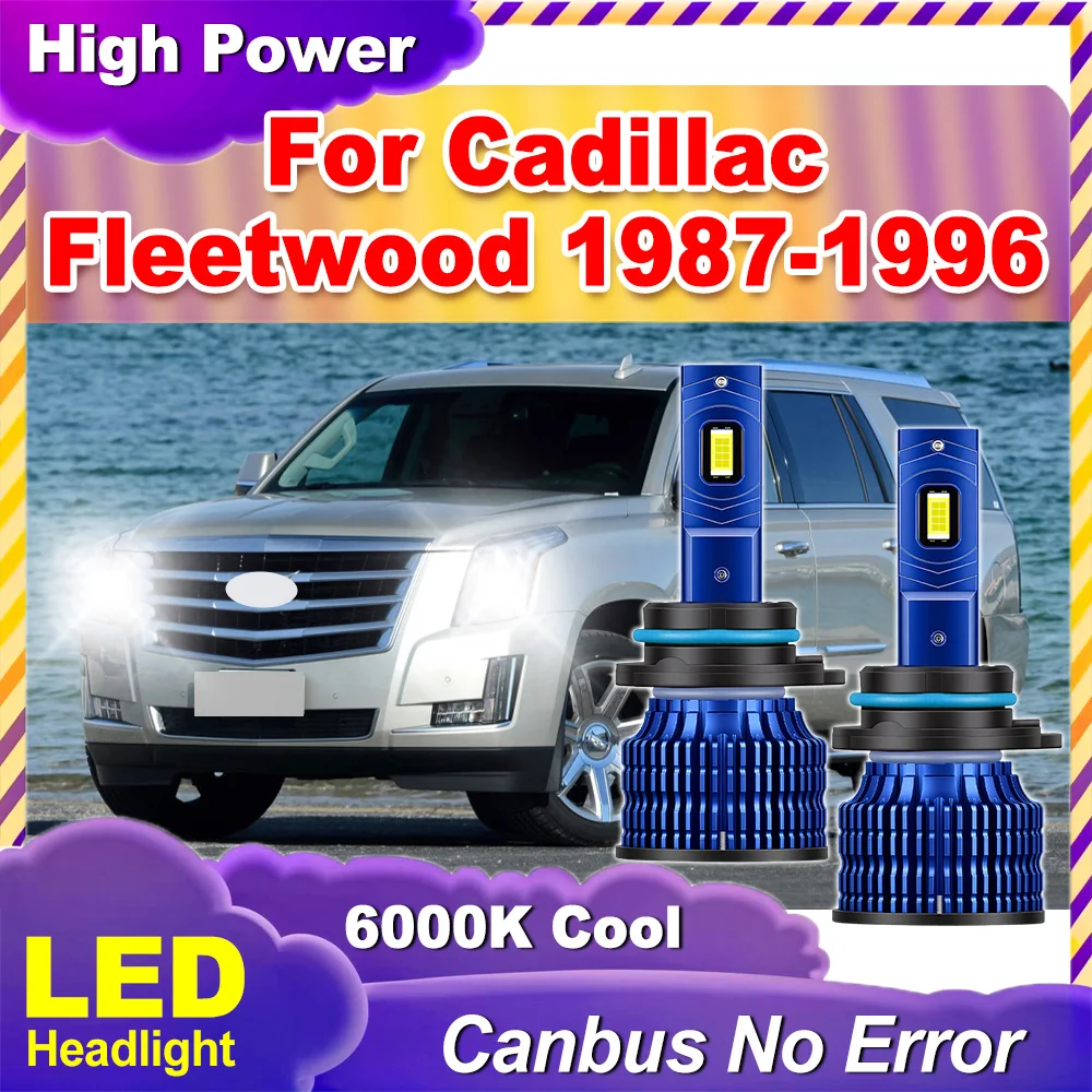 

2PCS 150W LED Headlight 3570 CSP Chips Car Headlights 6000K White Canbus No Error LED Headlamps For Cadillac Fleetwood 1987-1996
