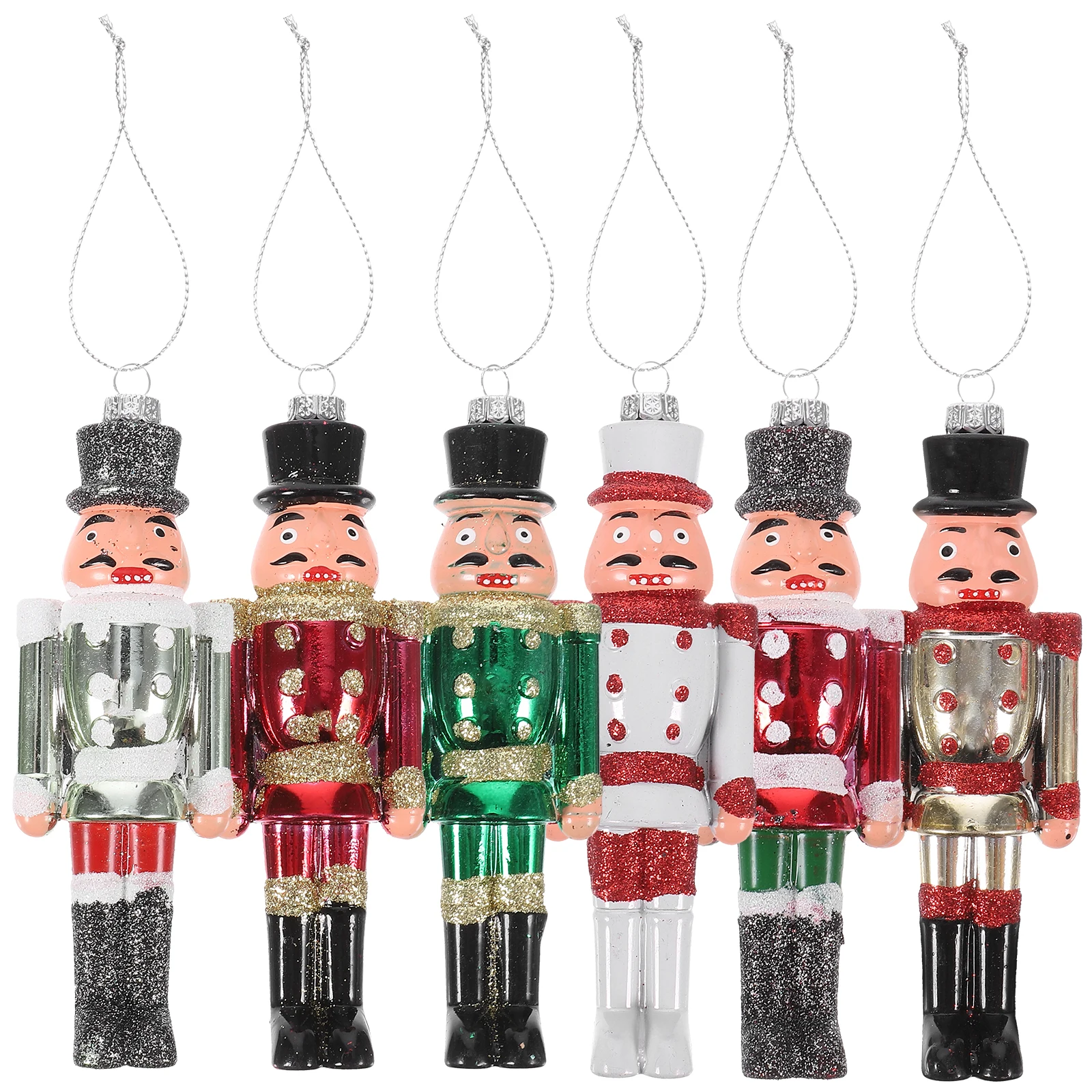 

6Pcs Nutcracker Plastic Xmas Tree Hanging Decorations Creative Christmas Hanging Nutcracker Ornaments Tree Plastic Ornament