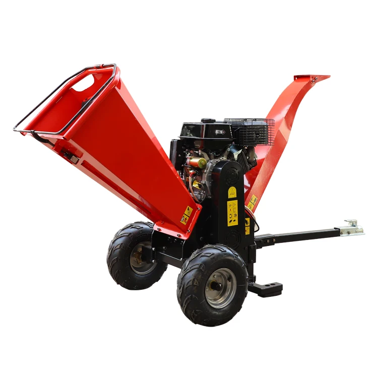 Landscaping 7.5kw electric tree branch shredder/mobile garden wood chipper crusher/Dry and wet leaves crushing machine