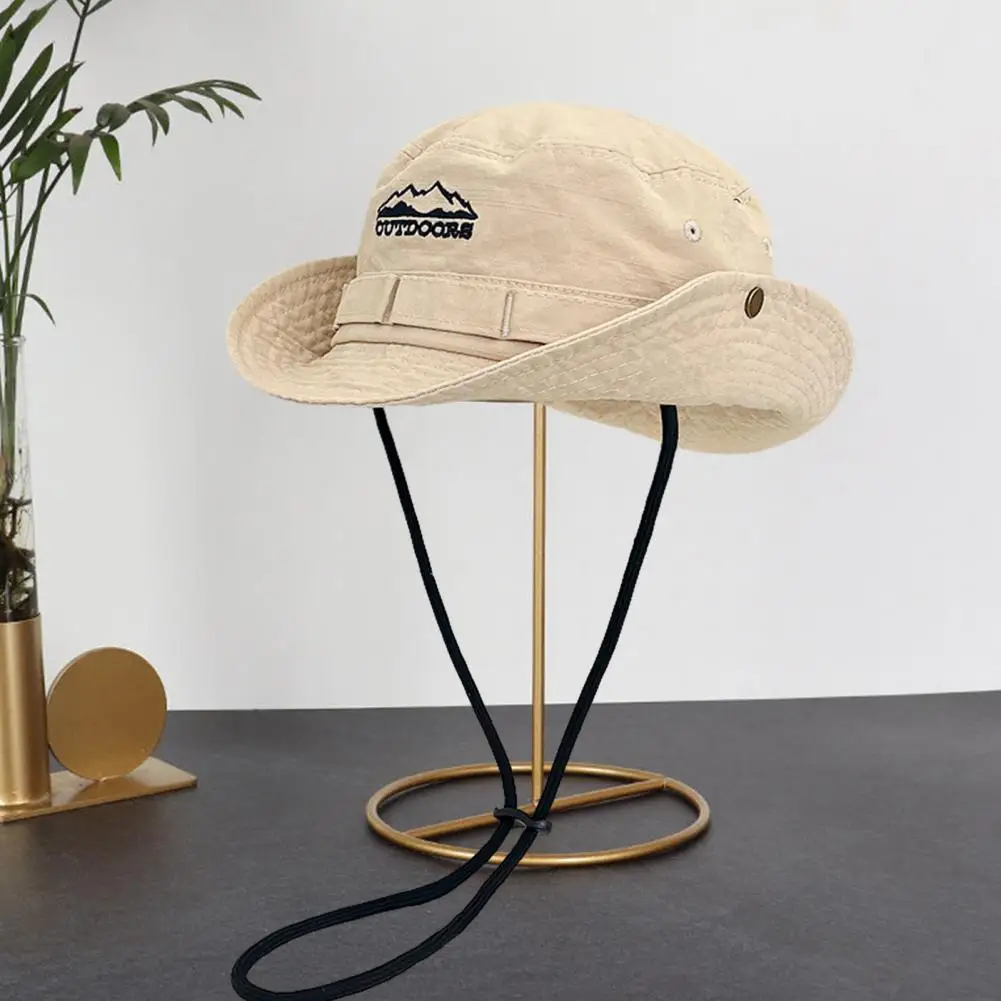 2023 Outdoor UV Bucket Hat Large Wide Brim Bob Hiking Sun Hats Parents Fishing Hat Women Summer Ponytail Hat