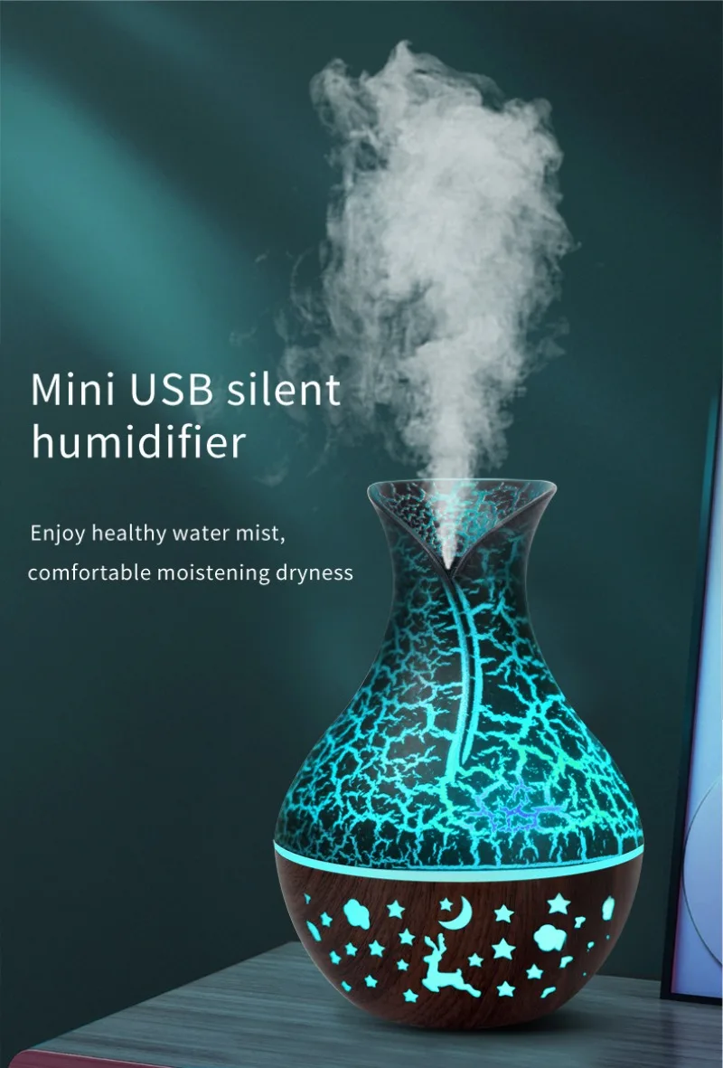 150ml USB Mini Humidifier & Essential Oil Diffuser, Color LED Mist Maker for Home Office Car