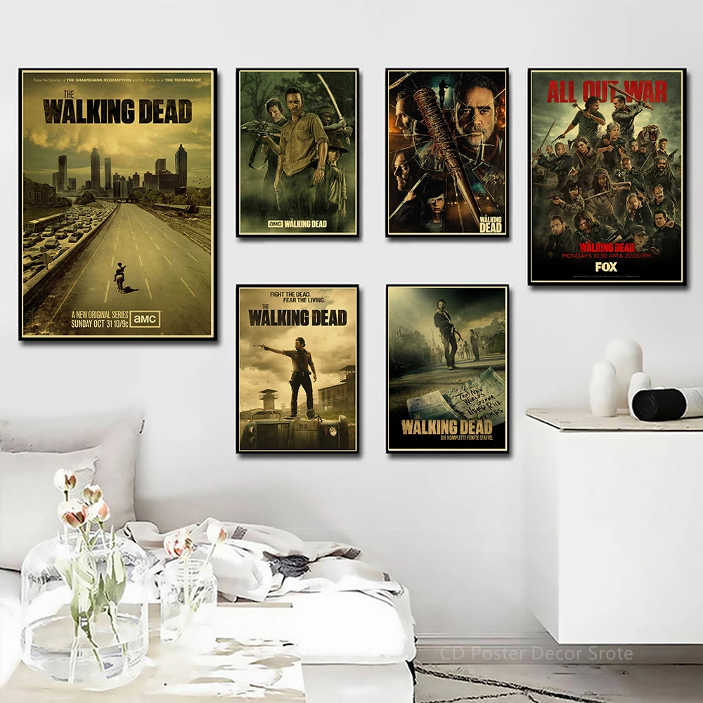 Classic TV Play The Walking Dead Plakat Retro Wydruki Obraz Vintage Dom Salon Bar Cafe Decor Estetyczna Sztuka Malarstwo Ścienne — zdjęcie 4