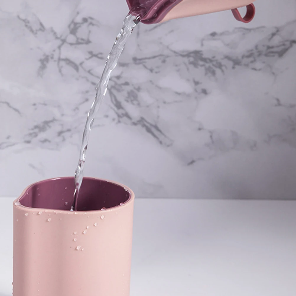 

Travel Mouthwash Cup Portable Toothbrush Case Lightweight PP Material Dark Blue Small Size Storage For Toothpaste Cosmetics