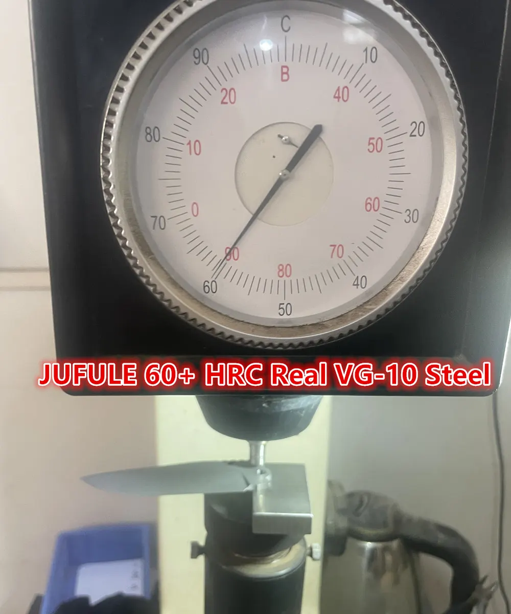 JUFULE جديد PM Mac2 3.5 "60 + HRC VG10 شفرة التيتانيوم مقبض السيراميك تحمل جيب EDC أداة التخييم الصيد في الهواء الطلق سكين للفرد