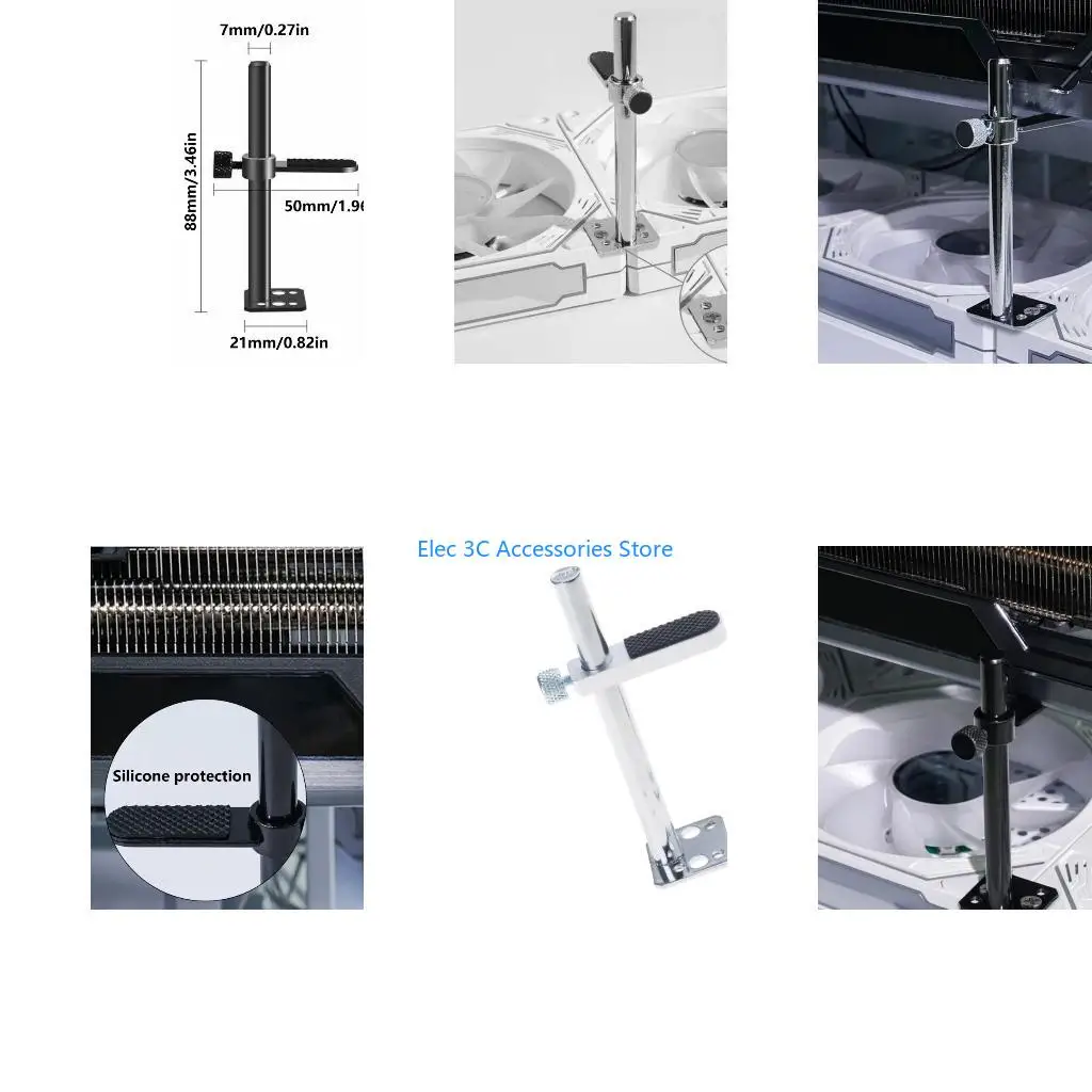 Y51A Graphics Card Stand Holder with Adjustable Height and Fan Mount for Enhanceds GPU Stability in