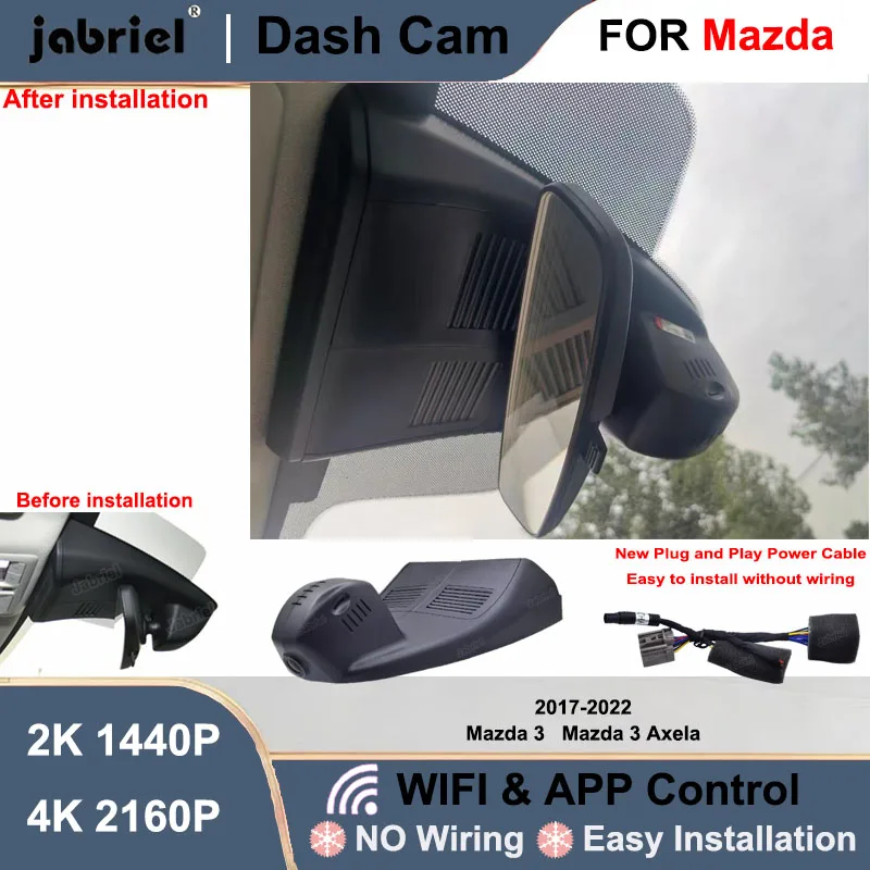 Cámara para Auto DVR 4K Wifi Plug and Play para Mazda Axela 2017 2018 2019 2020 2021 2022 para Mazda 3 2017 2018 2019 2020 2021 2022