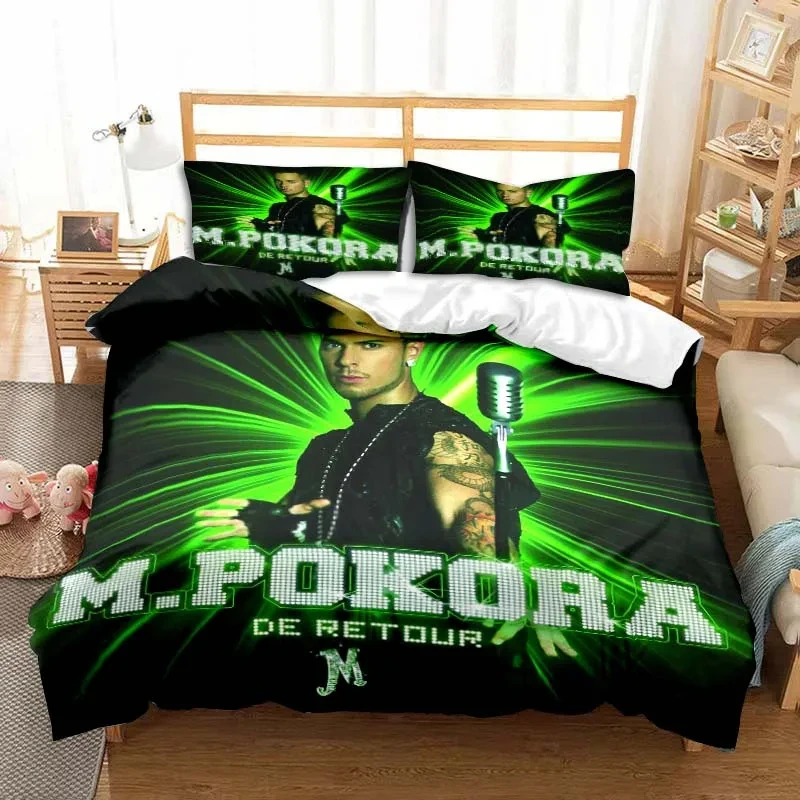 

3D Print Matt M. Pokora Bedding Set Double Twin King Duvet Cover Comforter Pillowcase Boys Girls Adults Bedroom