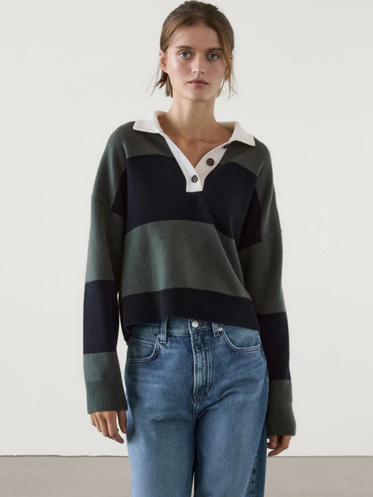 

Commuter Sle ort irt Женский трикотаж в полоску Long Sve простой прямой крой стандартной длины с дизайном над головой