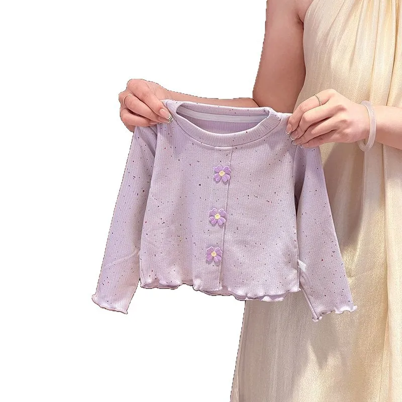 Fashion Princess Daily Bottoming Top Little Girls New Spring Autumn Versatile Long Sleeve Casual T Shirt Baby Outerwear Blouse