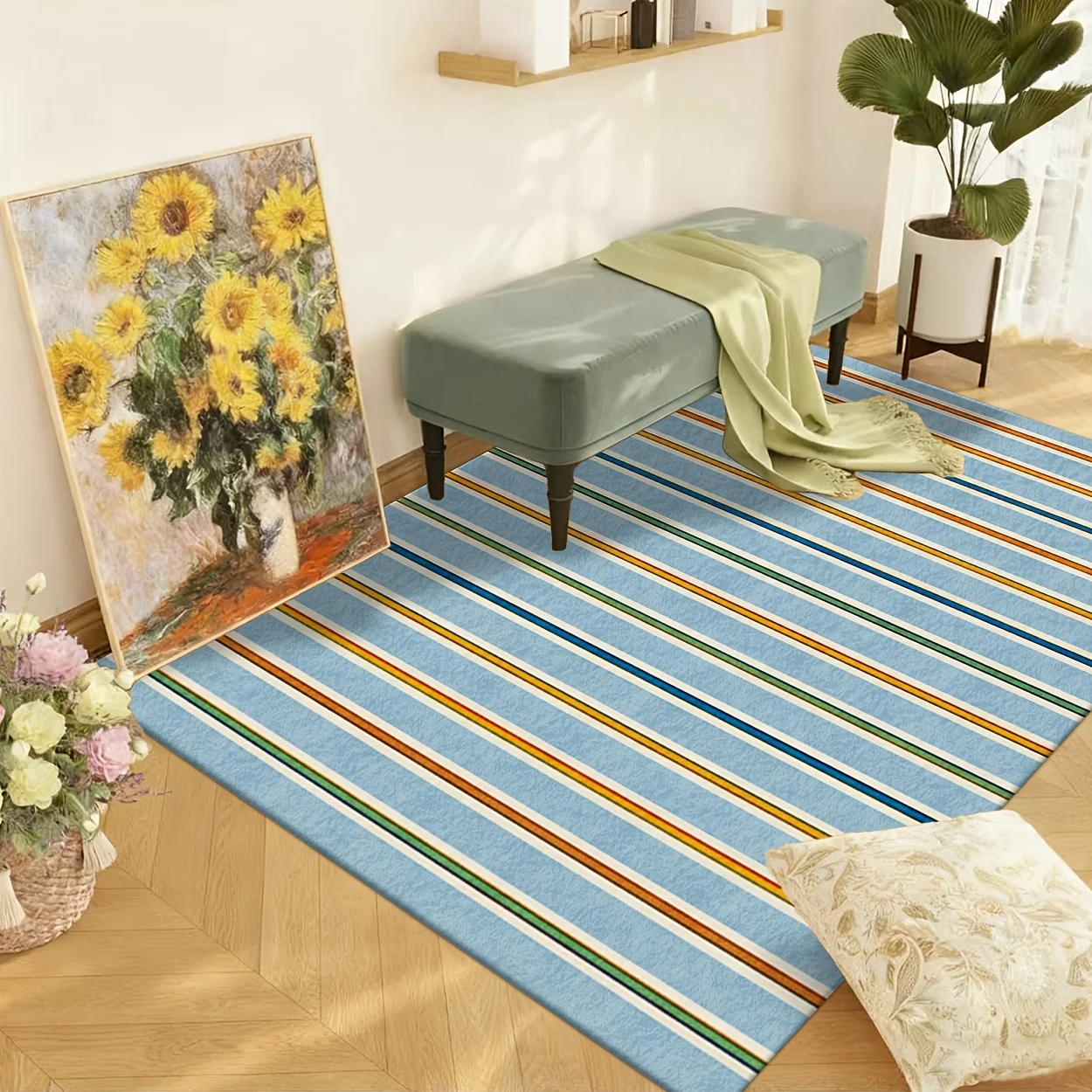 Vintage Rose Pattern Carpet Cottagecore Style Ground Covering For Nursery Teen Room Modern Interior Styling Gift Non-Slip