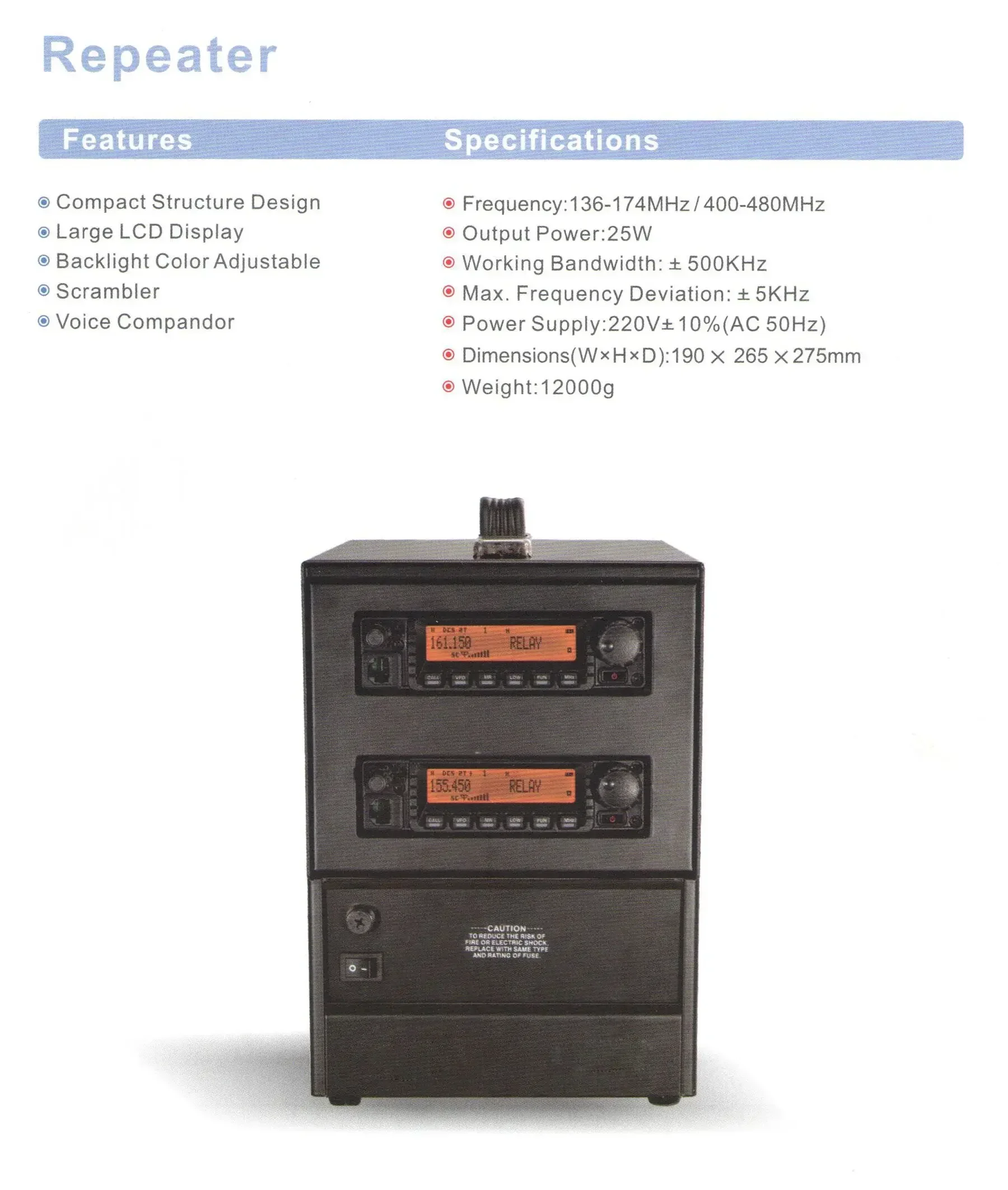 高品質 YJT-900R 強力な VHF/UHF 25 ワットリピータートランシーバー