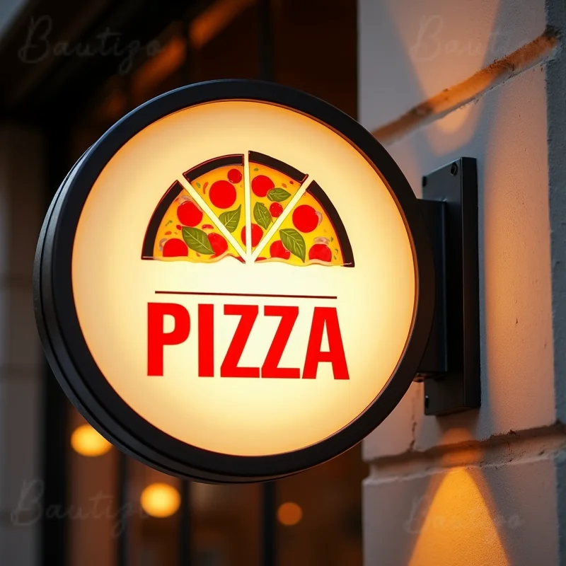 Custom Round LED Light Box for Bakeries Waterproof Acrylic Double Sided Appetizing Food Illuminated Display Signage