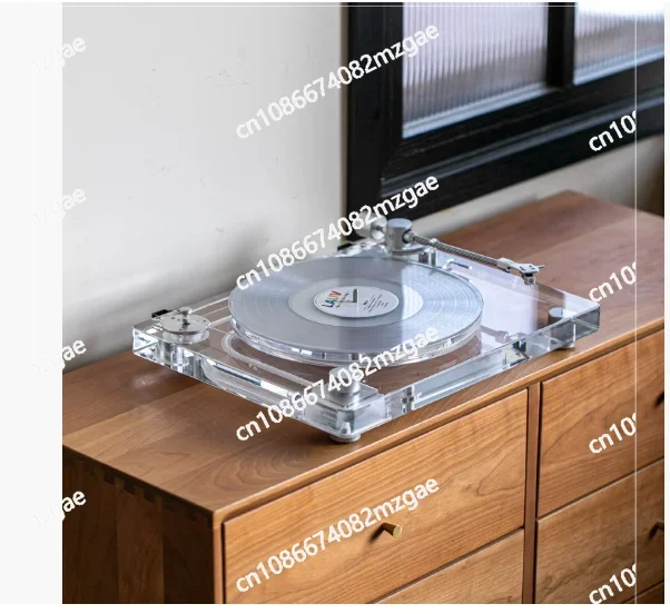 Dustproof Cover Modern Acrylic Transparent Record Player 33/45RPM Turntables Gramophone Phonograph Vinyl Record Player