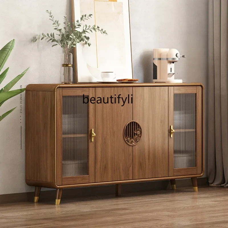 

yj9 dining side solid wood storage wine cabinet integrated side cabinet living room wall multi-functional tea cabinet