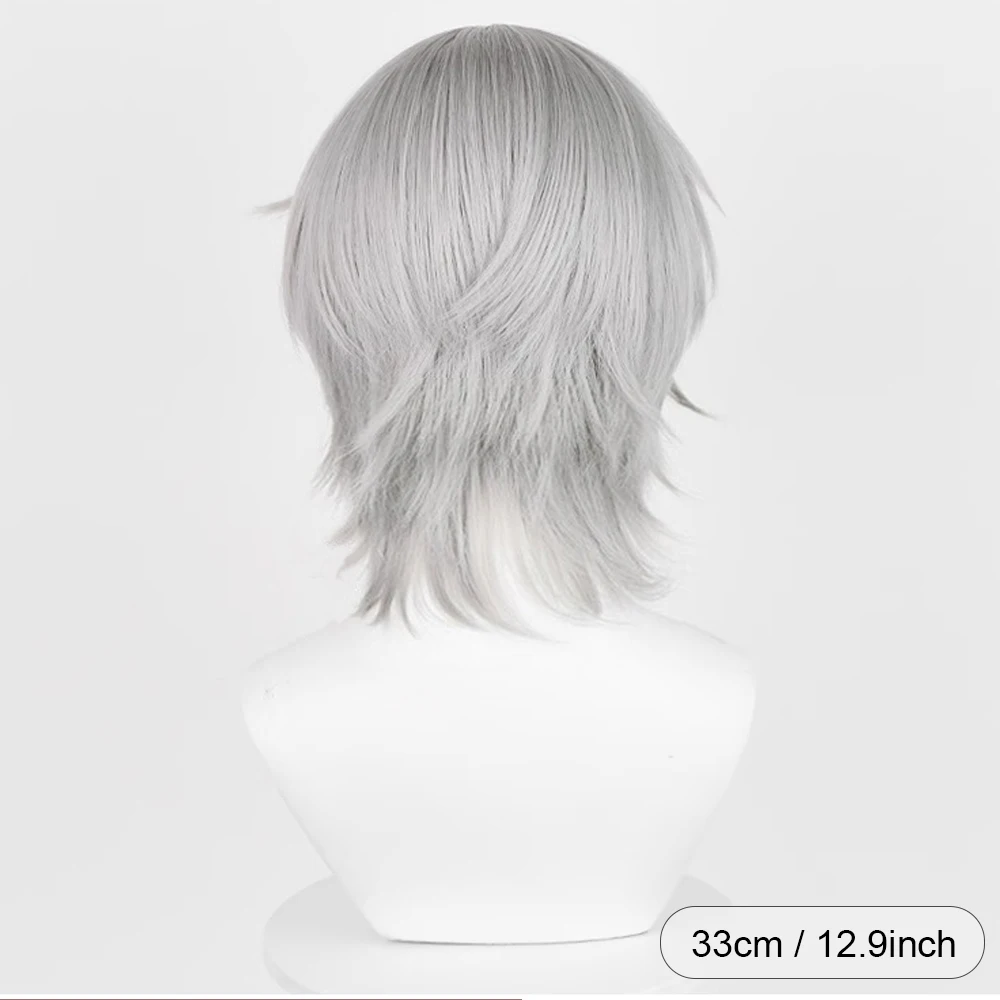 Zenless Zone Zero Wise Wig Synthetic Short Straight Grey Game Cosplay Fluffy Men Heat Resistant Wig for Daily Party