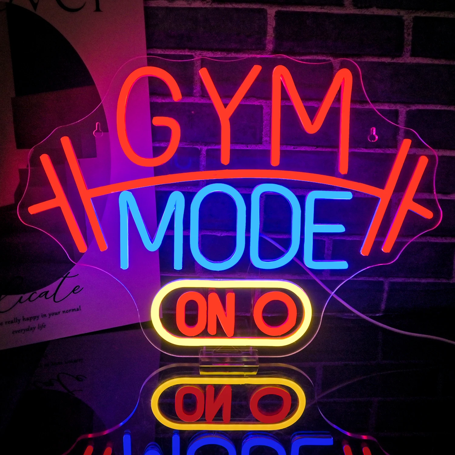 

Gym Mode Neon Signs Custom For Wall Decor Dimmable Switch 5/12V USB LED Lights For Bussness Man Cave Dumbbell Gym Club Decor
