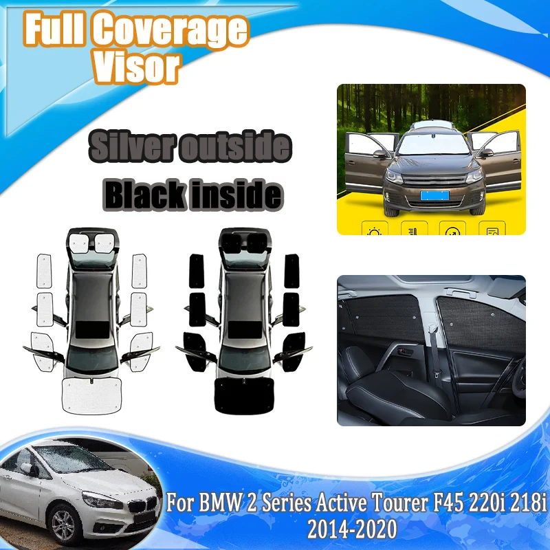 Car Sun Visors For BMW 2 Series Active Tourer Accessories F45 220i 218i 2014-2020 2019 Visors Mat Windshield Curtain Auto Tools