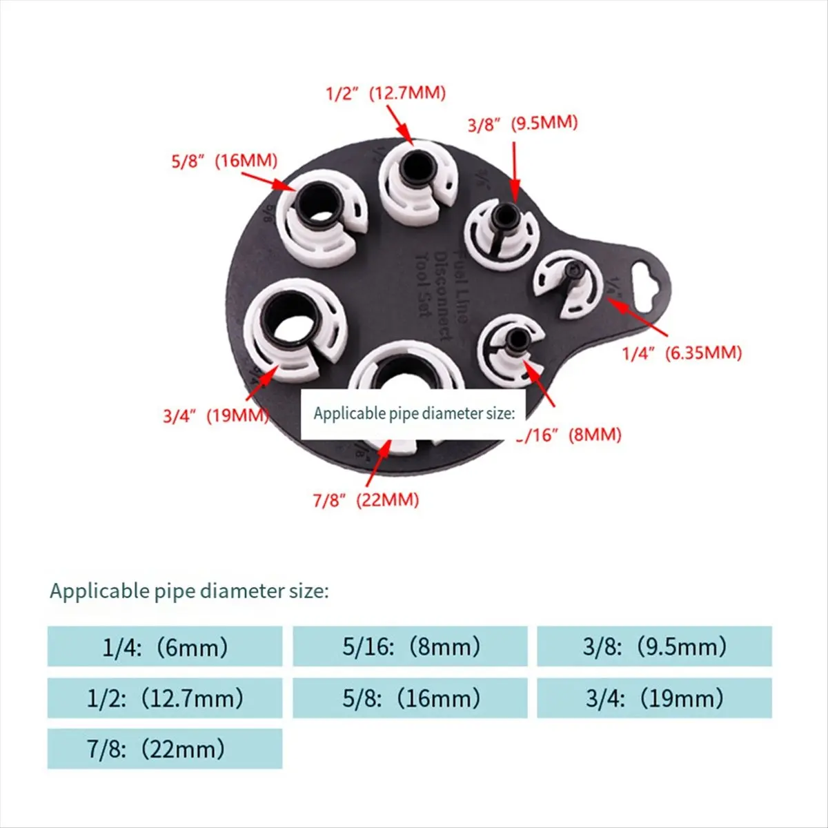 #10T (Black & White)7Pcs Fuel Line Disconnect Tool Jet Set Maintenance,Automotive Parts & Accessories