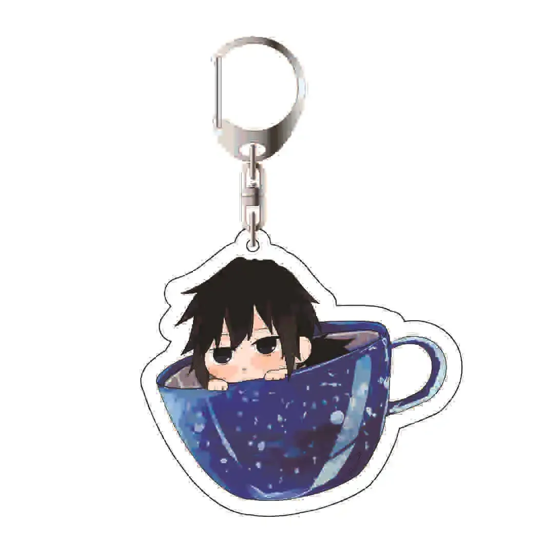 demon slayer acrylic keychain pendant cup series Tanjiro anime keychain wholesale unisex children birthday gift small pendant