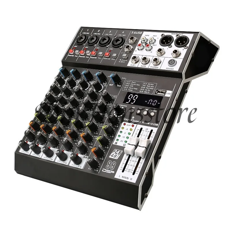 Professional mixer 4 6 8 channels with DSP reverb effect Bluetooth USB playback recording stage performer home k song