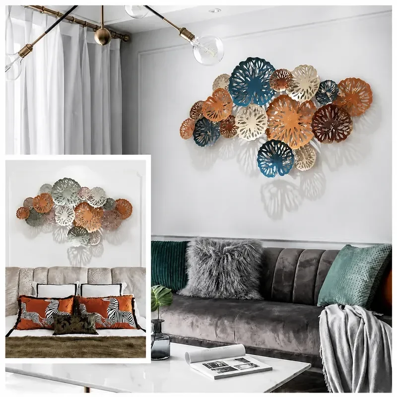 Wrought Iron Wall Art Metal Hanging Ornament Pastoral Creative Home Decor For Living Room
