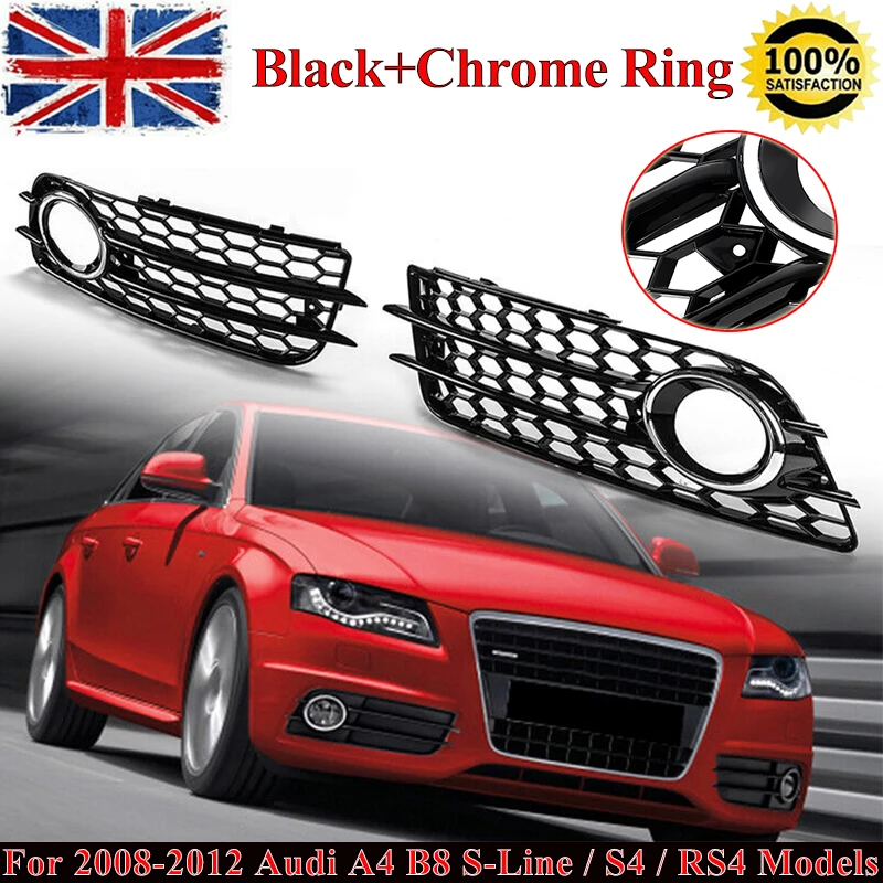 

SAIQINGSP Glossy Black For 2016-2018 Audi A4 B9 S4 B9 S-LINE only 1 Set of Front Lower Grille for Audi Car Accessories Tools