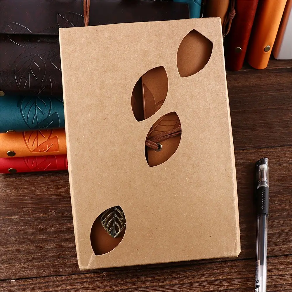 Planners Stationery Kraft Journal Notepad Loose leaf Diary Paper Replaceable Spiral Note Book Vintage Notebook PU Leather