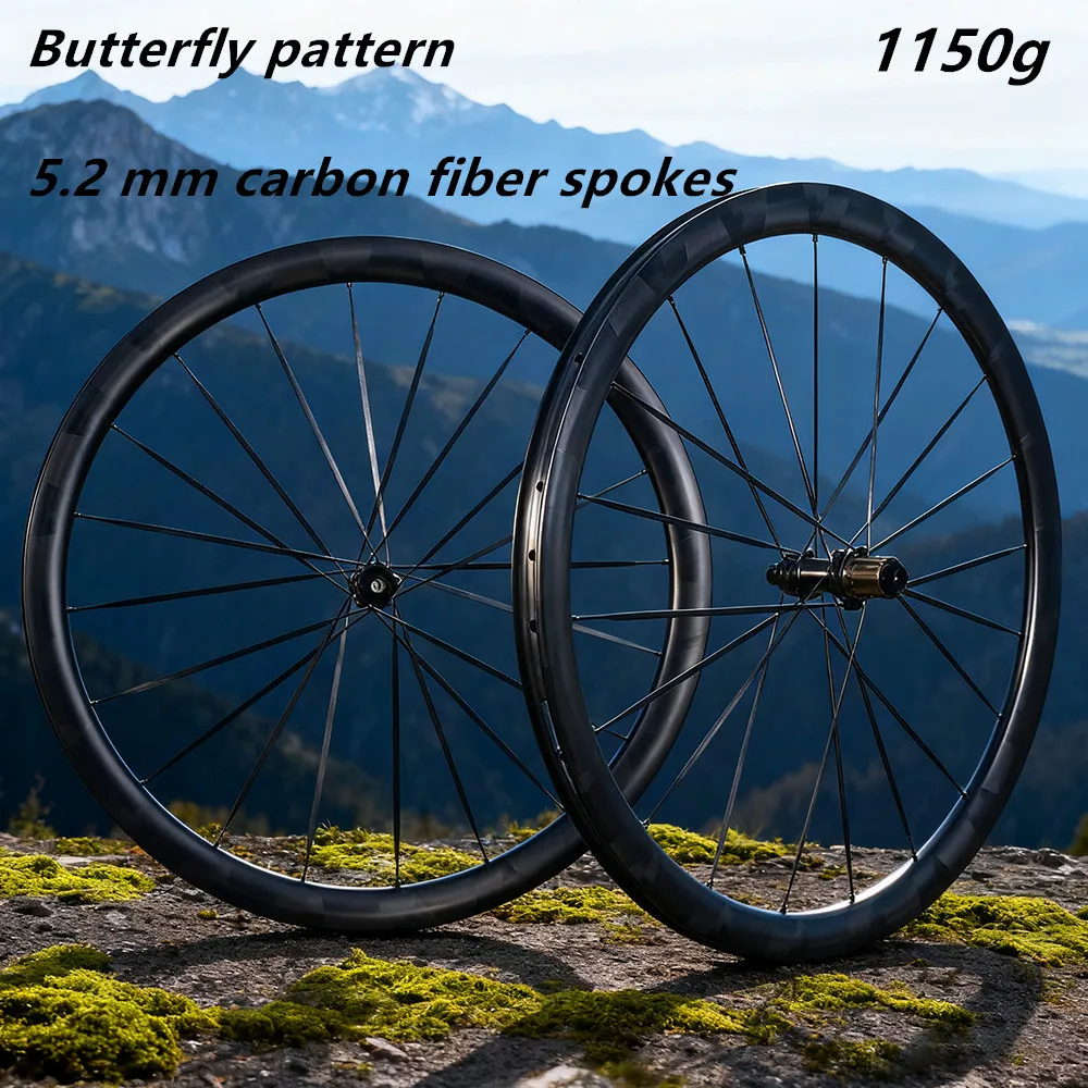 

Ratchet 60T 1150g Carbon Spoke Wheels Deep 38/50/60mm Deep 28mm Width Steel Gravel Road Wheelset Disc brake Center lock