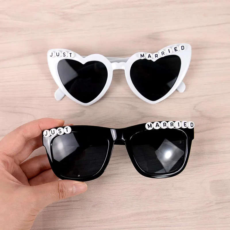 Just Married Sunglasses Bachelorette Party Team Bride To Be Heart Glasses For Wedding Bridal Shower Party Decor Bridesmaid Gifts