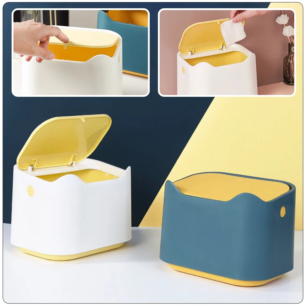 

Trash Can Mini Waste Bin For Office Home Living Room Bedroom Desktop Press Type Small Garbage Container Household