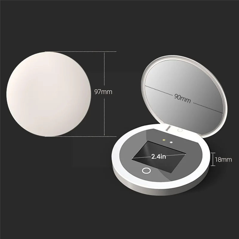 Smart UV Sunscreen Test Camera Makeup Mirror with LED Portable Rechargeable Mirror Beauty Sunscreen Detection Makeup