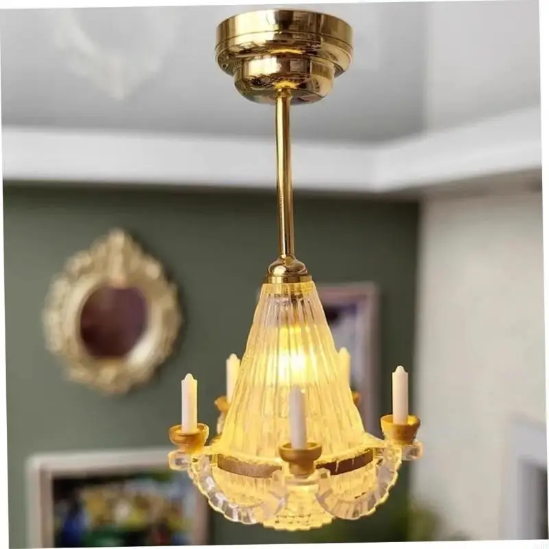 CORB Living Room Ceiling Lamp Furniture Dollhouses Miniature Pretend Play Accessories