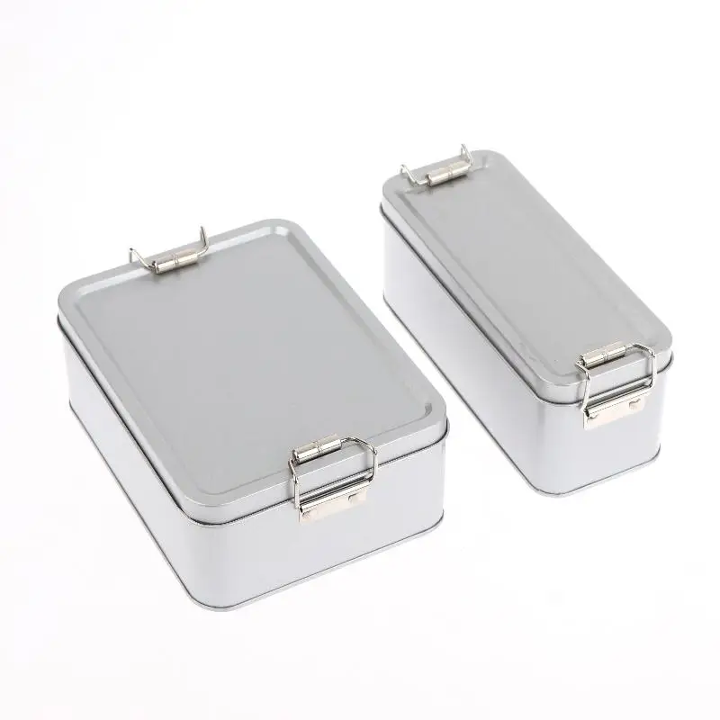 Buckle Tin Box Rectangular Tinplate Box With Lid Metal Storage Box Cake Packaging With Buckle Candy Box