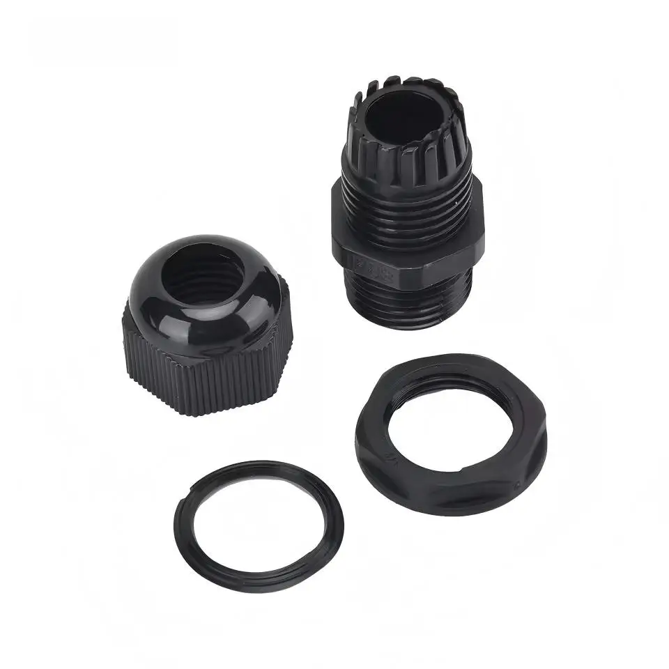 Waterproof Cable Gland Cable Entry IP68 for 3-6.5mm 1/2 NPT 3/4 NPT 3/8 Black Nylon Plastic Connector with Box