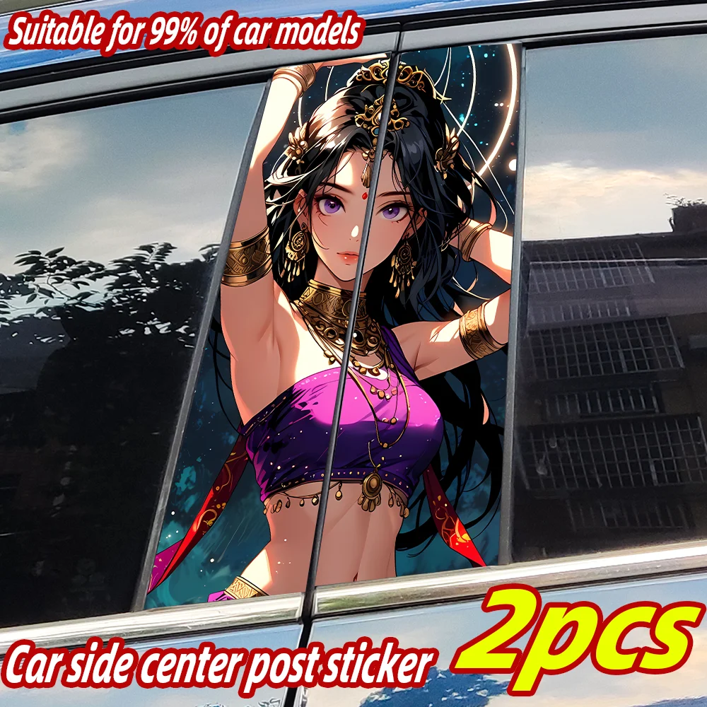 

Anime Beauty Girl Car Stickers Car B-pillar Vinyl Decals Waterproof Auto Center Pillar Sticker Cover Scratches Decor Accessories