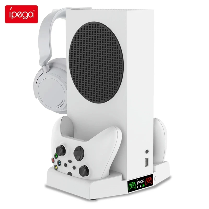 Новинка для XBOX Series S, зарядная станция с двумя контроллерами, вертикальная подставка, держатель охлаждающего вентилятора, зарядное устройство для консоли Xbox ONE/S