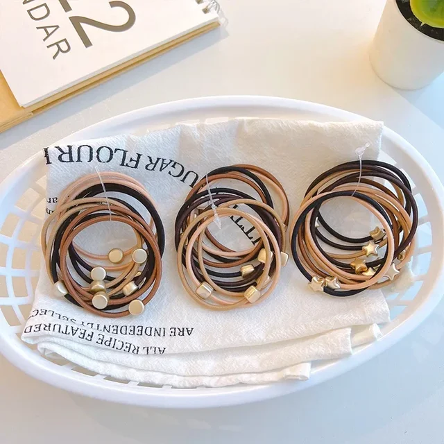 10PC moda serce elastyczność gumki do włosów Scrunchies dla kobiet dziewczynki dziecko kucyk Holder gumki do włosów akcesoria liny