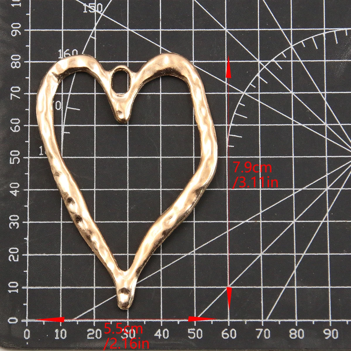 2PCS 55*79mm 2 Color Hollow Big Hearts Charms Irregular Geometry Pendant Metal Alloy DIY Necklace Bracelet Earrings Marking