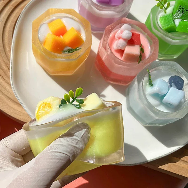 1PC Soft TPR Strawberry Milk Shake Squishy, Kawaii Cake Beverage Toy, Unique Dessert-themed Gift for Girls